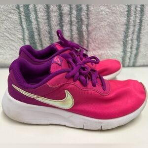 Girls 2Y Pink and Purple Ombré with Opalescent Nike Swoosh Athletic Shoes